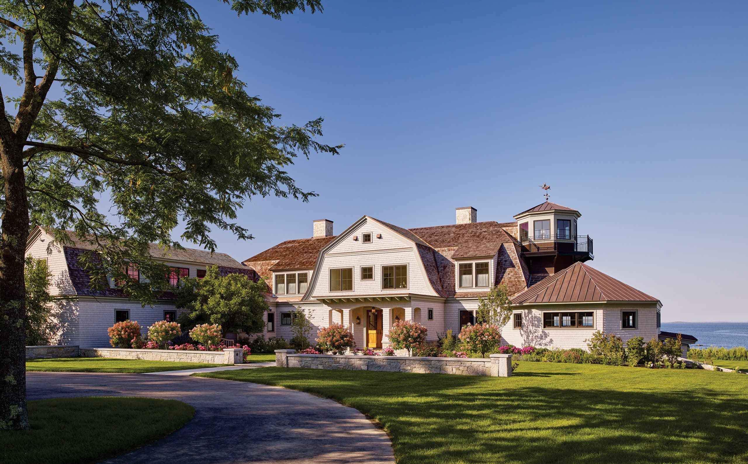 Professional landscaping on a Maine property